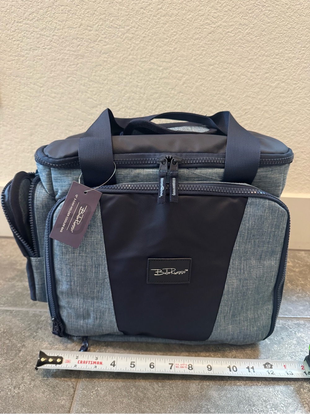 Bella Russo 12 inch 3-can holder cooler bag NEW